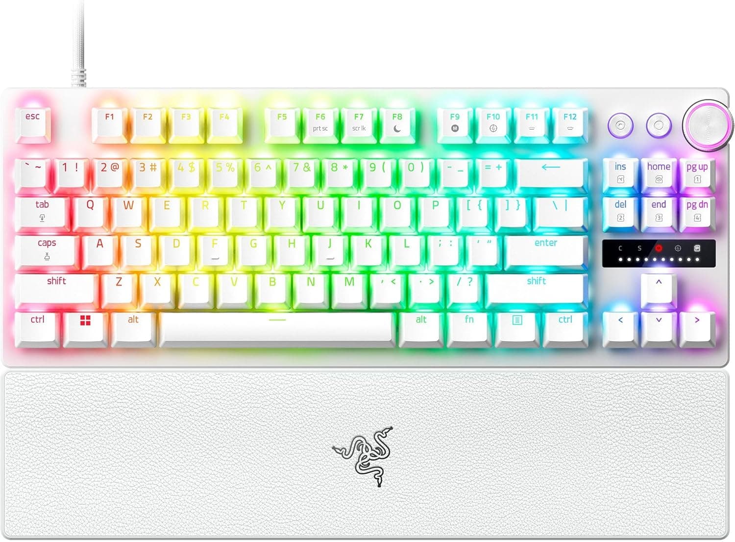 Razer - Huntsman V3 Pro TKL 有線アナログ光学eスポーツキーボード スナップタップモードラピッドトリガーと調節可能なアクチュエーション付き - ホワイト
