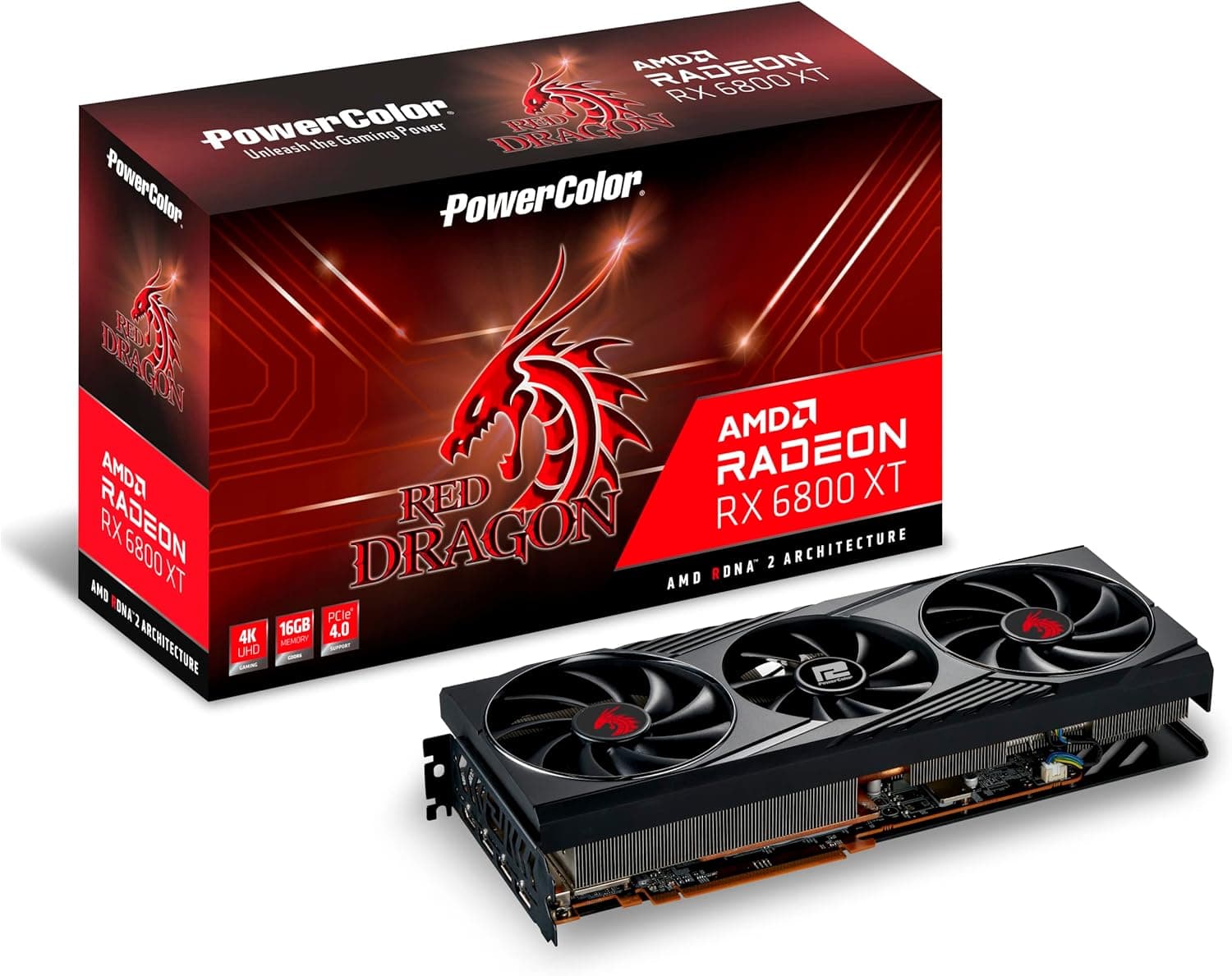 PowerColor AMD Radeon RX 6800 XT搭載グラフィックスカードオリジナルファンモデル RED DRAGON [AXRX 6800XT 16GBD6-3DHR