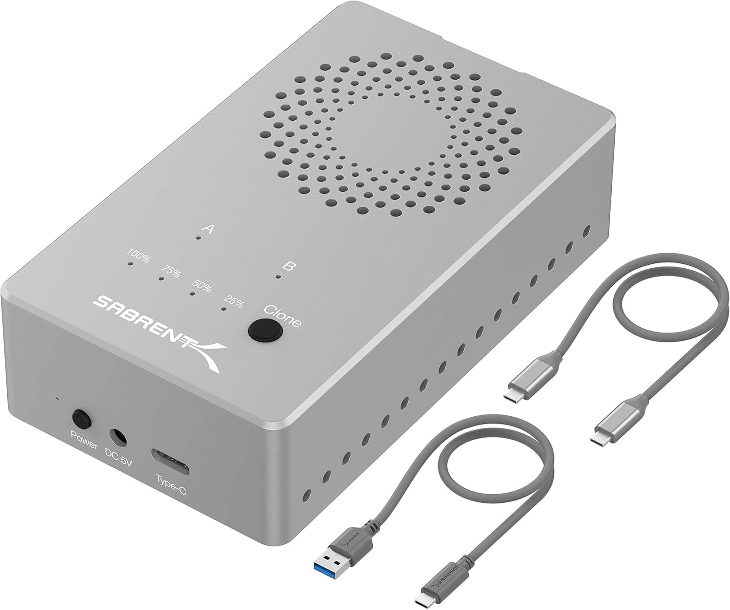 SABRENT ツールフリー USB Type C デュアルドッキングステーション PCIe NVMe M.2 SSD用オフラインクローニング機能付き (EC-SSD2)