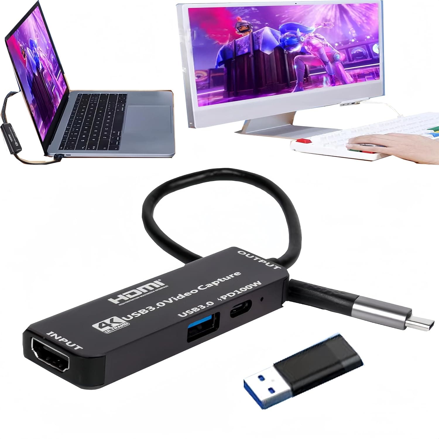 SIGRAPID MS2130 4K HDMI Video Capture Card with USB 3.0 and 100W PD