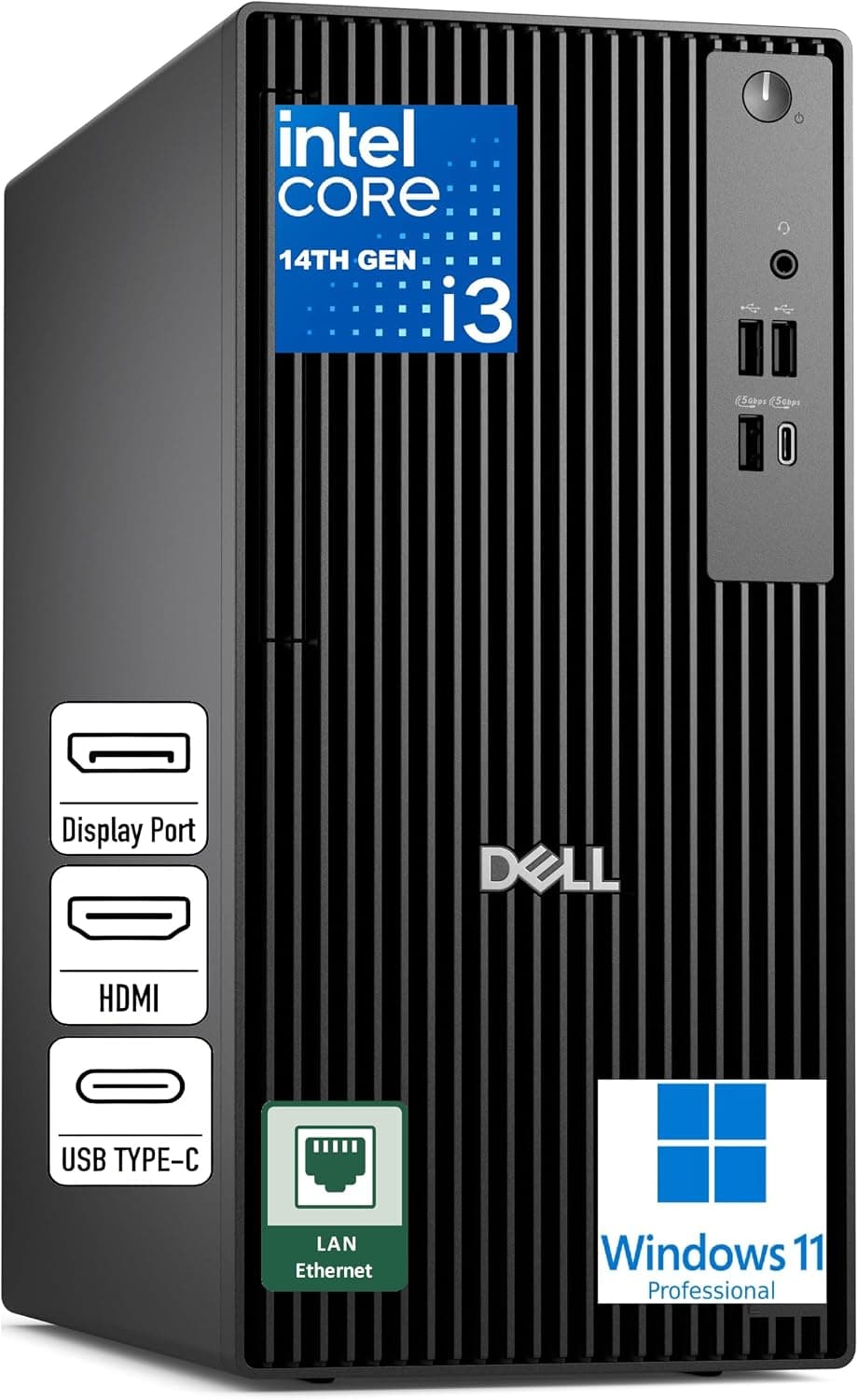 Dell Pro Tower デスクトップコンピュータ PC (2026年版 AI-Ready) ビジネスオフィスワーク用 Intel Core i3-14100 (16GB DDR5 RAM